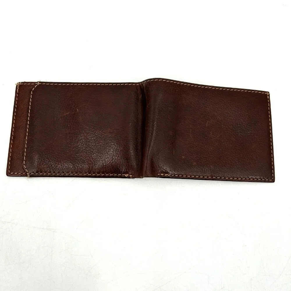 BOCONI Men's Brown Leather Garth Slimster Bifold Wallet And ID Card Holder